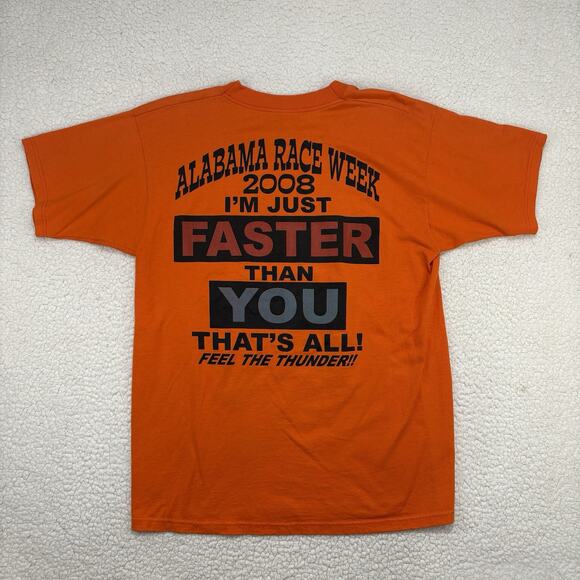 Alabama Race Week 2008 Faster Than You Racing T-Shirt Mens Large Vintage Orange - Picture 5 of 8